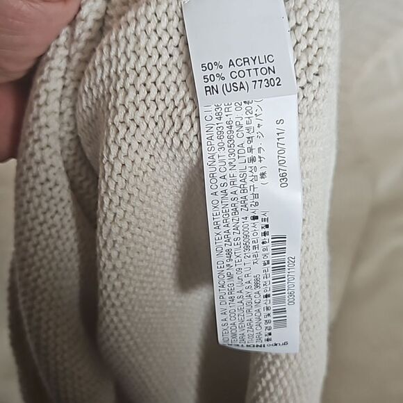 Zara Sweater Mini Sleeveless Dress Small Off White - Picture 12 of 16